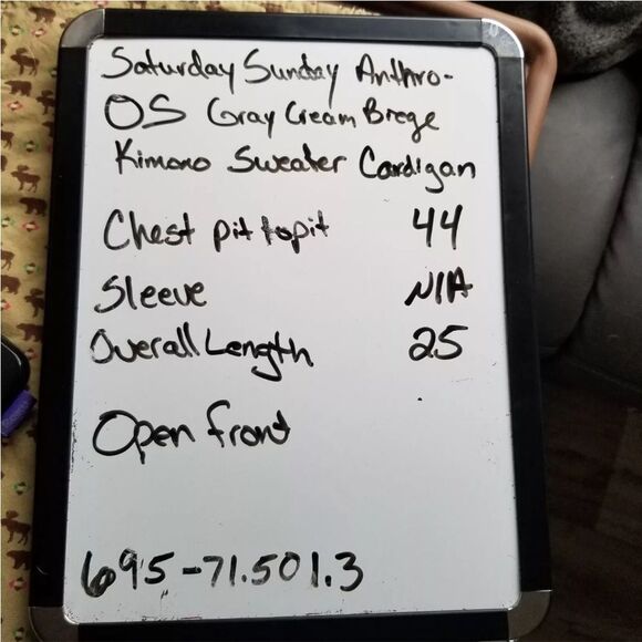 Anthro Saturday/Sunday Cream Cozy Fuzzy Knit Oversized Shawl Wrap Poncho OS - Picture 9 of 9